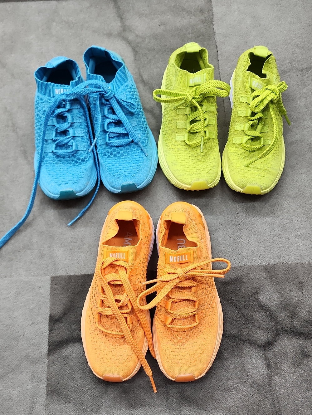 NOBULL Blue, Lime & Orange Athletic Shoes Trio